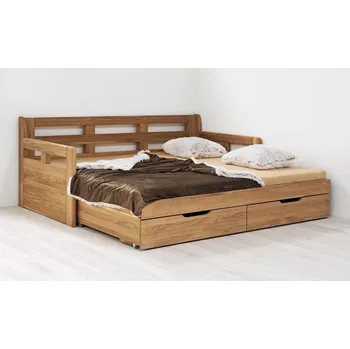 Ložnice BMB Rozkládací postel TANDEM Harmony barevné provedení: BUK jádrový, provedení: rovné rohy, Varianta: bez bočních čel