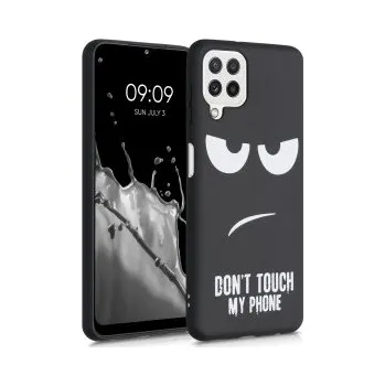 Pouzdro s designem don't touch my phone pro Samsung Galaxy A22 4G - černá