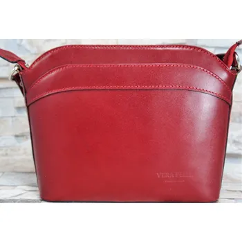 Vere Pelle Kožená dámská crossbody kabelka VERA PELLE Summer červená Barva: Červená