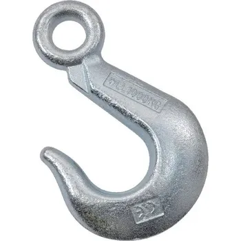 zvedák Závěsný hák s okem 1600 kg DIN 689 (KP-6891600) (Vázací řetězový hák s okem, zajišťovací vázací. Zajišťovací hák s okem surový, zápustkový výkovek. Nosnost 1600 kg.)