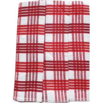 Utěrka Utěrky z egyptské bavlny, vínovo-červeno-bílé káro, č.83, 50x70cm, 3ks