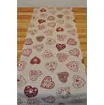 Axin Trading s.r.o. Ubrus běhoun 40x140 motiv červená srdce