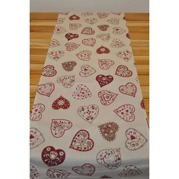 ubrus Axin Trading s.r.o. Ubrus běhoun 40x140 motiv červená srdce