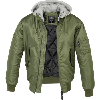 Pánský bomber Bunda Brandit MA1 Sweat Hooded Jacket olive/grey - S