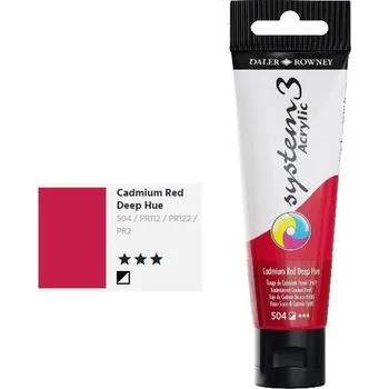 Speciální výtvarná barva Daler & Rowney System 3 Acrylic 59ml - Cadmium Red Deep Hue 504