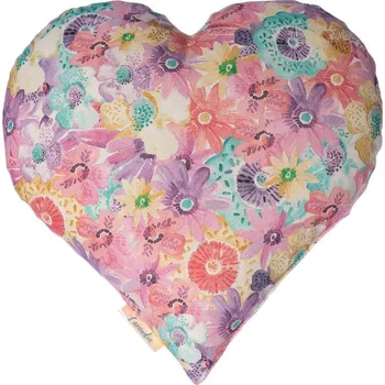 Lavandia Vonný levandulový polštář ve tvaru srdce 30 x 30 cm Vzor: Květ barevný mix Srdíčko plné voňavé levandule