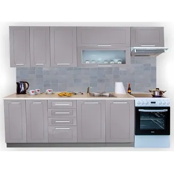 Kuchyňská linka Kuchyňská sestava beige/grey 240 QUANTUM