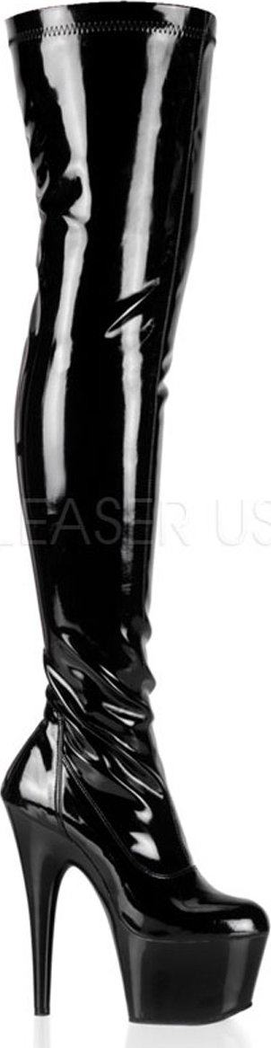 Pleaser Adore-3000 - Dámske kozačky Černé Lakované Velikost 41
