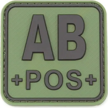 Nášivka JTG PVC 3D nášivka s krevní skupinou AB Pos - OD
