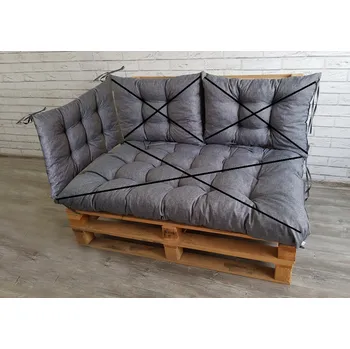 Podsedák Paletová boční opěrka STEFANO 80x40 cm, barva ŠEDÁ, MyBestHome