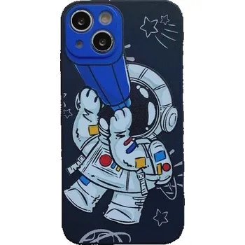 Pouzdro na mobilní telefon Kryt z měkkého plastu astronaut s dalekohledem pro iPhone 12 Pro - tmavě modrý