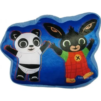 Dekorativní polštářek Setino - Tvarovaný 3D polštář / polštářek zajíček Bing a Flop 36 x 26 cm