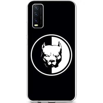 Pouzdro na mobilní telefon Kryt Vivo Y20s silikon Černobílý pitbull (obal neboli pouzdro na Vivo Y20s)