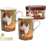 Carmani® Carmani - Porcelánové hrnky Alfons Mucha, Smaragd v dárkové krabičce - 2*275 ml