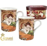Carmani® Carmani - Porcelánové hrnky Alfons Mucha, Topaz v dárkové krabičce - 2*275 ml