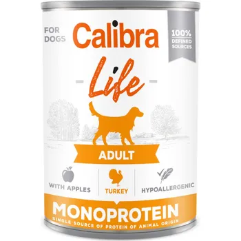 Krmivo pro psa Calibra Dog Life Adult Turkey 6x 400 g, monoprotein konzerva
