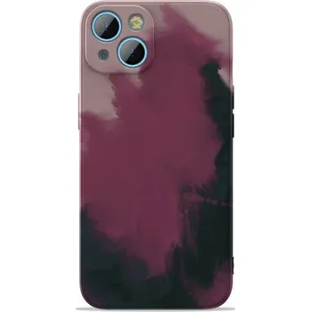 Pouzdro na mobilní telefon Ochranný kryt se vzorem vodových barev pro iPhone 13 - růžový
