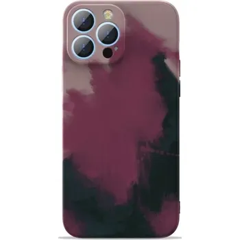 Pouzdro na mobilní telefon Ochranný kryt se vzorem vodových barev pro iPhone 13 Pro - růžový