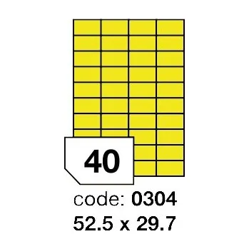 Speciální papír Samolepící etikety Rayfilm Office 52,5x29,7 mm 100 archů, fluo žlutá, R0131.0304