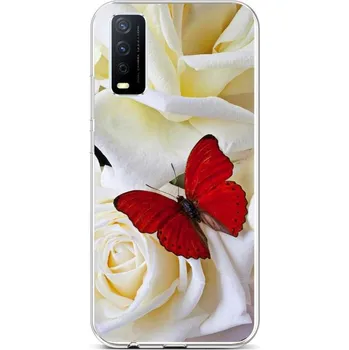 Pouzdro na mobilní telefon Kryt Vivo Y11s silikon Červený motýl (obal neboli pouzdro na Vivo Y11s)