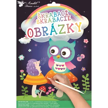 vyškrabávací obrázek Anděl Přerov Vyškrabávací obrázky sovička 16,5 x 21 cm 2 ks