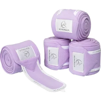 Ochrana nohy a ocasu ACAVALLO Bandáže fleecové Acavallo, 4 ks, 3,8 m, lilla/white