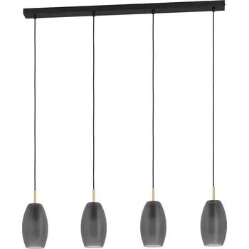 Závěsné svítidlo BATISTA 4xE27 černá/mosaz/šedá 160W EGLO 900508