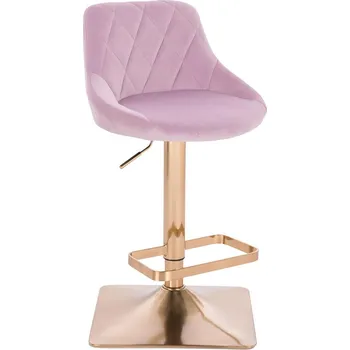 Barová židle Barová židle Kvam velur základna zlatá - fialový vřes