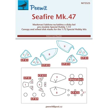 Plastikový model Peewit 1/72 Canopy mask Seafire Mk.47 (SP.HOBBY)
