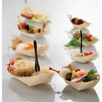 Jednorázové nádobí FINGERFOOD dřevěná lodička 150/75/20mm 50ks