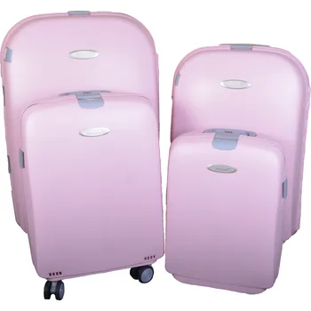 Aaryans Sada 4 skořepinových kufrů HL 411 Barva: Růžová