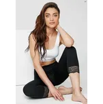 Jadea - Černé bavlněné legíny capri ¾ délky s krajkou 4319 - L/černá