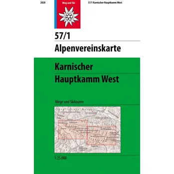Karnischer Hauptkamm West (letní + zimní) – AV 57/1 - turistická mapa