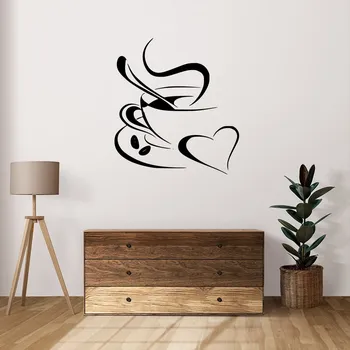 Samolepící dekorace Živá Zeď Samolepka na zeď Láska ke kávě Barva: černá