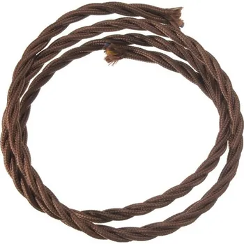 elektrický kabel Retro kabel spirálový, vodič s textilním obalem 3x0.75mm, hnědý