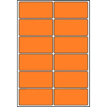 Samolepící etiketa Toppapír Print etikety barevné 48x21mm, 10 listů, A6, 12ks/list Barva: Reflexní oranžová