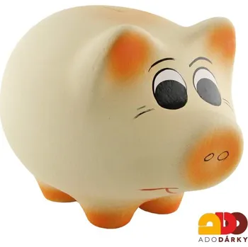 Pokladnička Pokladnička prasátko střední světle žluté 24 cm (Tradiční pokladnička ve tvaru prasátka)