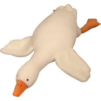plyšák Plyšová hračka husa 95 cm bílá/oranžová