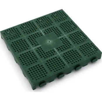 Zelená plastová děrovaná terasová dlažba Linea Combi - 39 x 39 x 4,8 cm