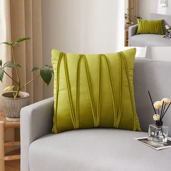 Povlak na dekorativní polštářek Útulný sametový povlak na polštář 30 x 50 cm Barva: zelená