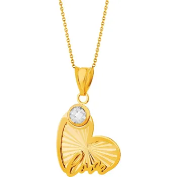 Přívěsek Zlatý přívěsek se zirkony - srdce, love - AP535-3338