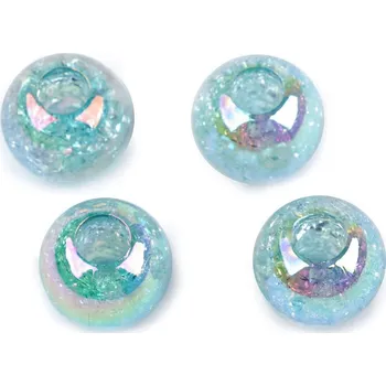 Korálek Plastové korálky s AB efektem Ø20 mm, barva 5 (T05) tyrkys sv.