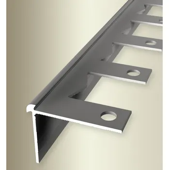 přechodová lišta Küberit 871 EB - Ohýbací schodový oboustranný profil 3 mm | F2 Imitace nerezi 250 cm