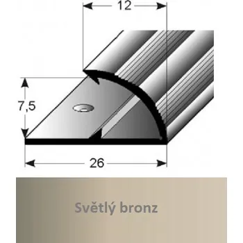 Stavební profil Auer MP Jednoduchý svěrný profil 12 mm, vrtaný Barva dekoru: světlý bronz AUER, Délka lišty: 270 cm