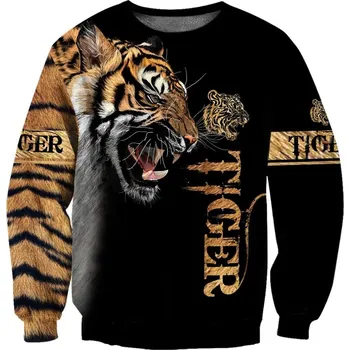 Pánská mikina Unisex mikina originální 3D potlač tiger Velikost: XS, Barva (Varianta): Mikina