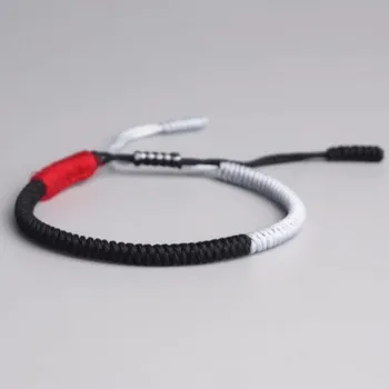 Náramek Tibetský náramek pro štěstí - ČERNO-BÍLÝ