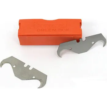 Pracovní nůž JANSER náhradní čepele GREEN BOX oranžové 37, super - hákovité čepele