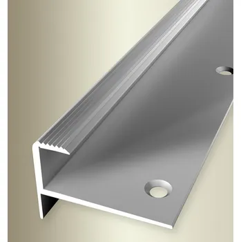 Podlahová lišta Küberit 811 - Schodová hrana zásuvná do 10,5 mm, šroubovací Barva dekoru: stříbro F4, Délka lišty: 250 cm