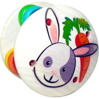 Dřevěné chrastítko baby s rolničkou KRÁLÍČEK - HESS