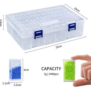 Úložný box Krabičkový organizér na korálky/umělé diamanty/drobnosti Velikost: 84 krabičkový